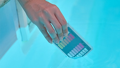 Water testing and chemical balance service provided by Commercial Pool Kings.